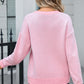 Bow Round Neck Dropped Shoulder Sweater
