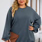 Plus Size Round Neck Dropped Shoulder Sweatshirt