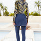 Cap, Printed Long Sleeve Swimwear, Pants and Mini Skirt Four-Piece Swim Set