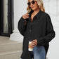 Collared Neck Long Sleeve Dropped Shoulder Shirt