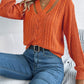 Cutout V-Neck Long Sleeve Sweater