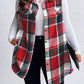 Honey Plus Size Pocketed Plaid Button Up Vest Coat