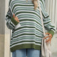 Striped Mock Neck Long Sleeve Sweater