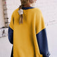 Color Block Round Neck Long Sleeve Sweatshirt