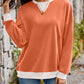 Contrast Round Neck Long Sleeve Sweatshirt
