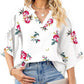 Printed Notched Half Sleeve Blouse