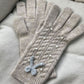 Thermal Pearl Detail Bow Five-Finger Gloves