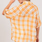 SAGE + FIG Plaid Apricot Button Up Side Slit Shirt
