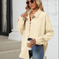 Collared Neck Long Sleeve Dropped Shoulder Shirt