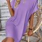 Full Size Round Neck Short Sleeve Mini Dress