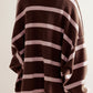 Contrast Stripes Button Down Long Sleeve Cardigan
