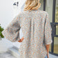 Printed Notched Half Sleeve Blouse