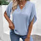 Lace Detail V-Neck Half Sleeve Blouse