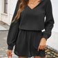 Cutout V-Neck Long Sleeve Mini Dress