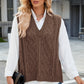 Cable Knit V-Neck Sweater Vest