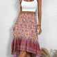 High-Low Elastic Waist Skirt