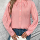 Button Down Mock Neck Long Sleeve Shirt