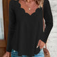 Eyelet Long Sleeve Blouse