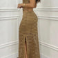 Cutout Slit Round Neck Sweater Dress