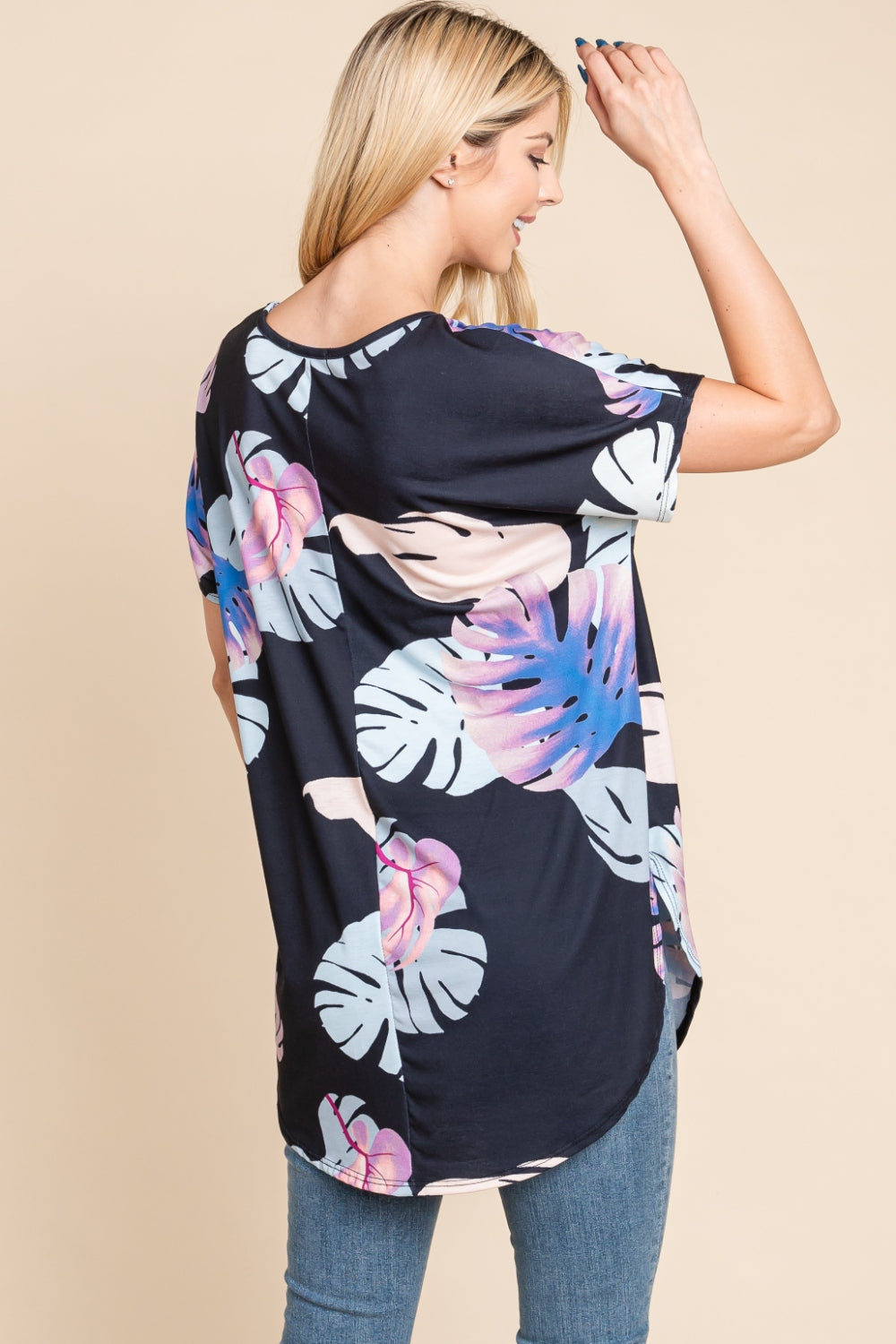 BOMBOM Printed Round Neck Short Sleeve T-Shirt *