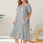 Plus Size Round Neck Short Sleeve Lounge Dress
