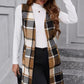 Plaid V-Neck Vest Coat