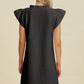 Double Take Full Size Ruffled V-Neck Cap Sleeve Dress