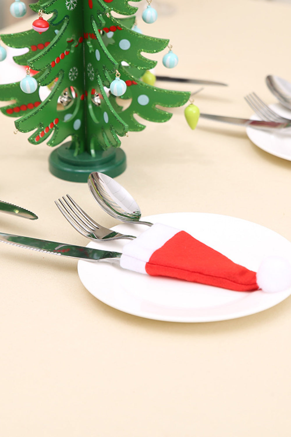 10-Pack Christmas Hat Shaped Cutlery Covers