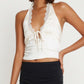 Lace Detail Halter Neck Tank