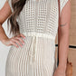 Side Slit Drawstring V-Neck Knit Cover Up Dress
