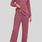 Ribbed Long Sleeve Top and Pocketed Pants Set