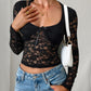 Devine Scoop Neck Long Sleeve Lace Top