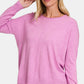 Zenana Front Seam Round Neck Sweater