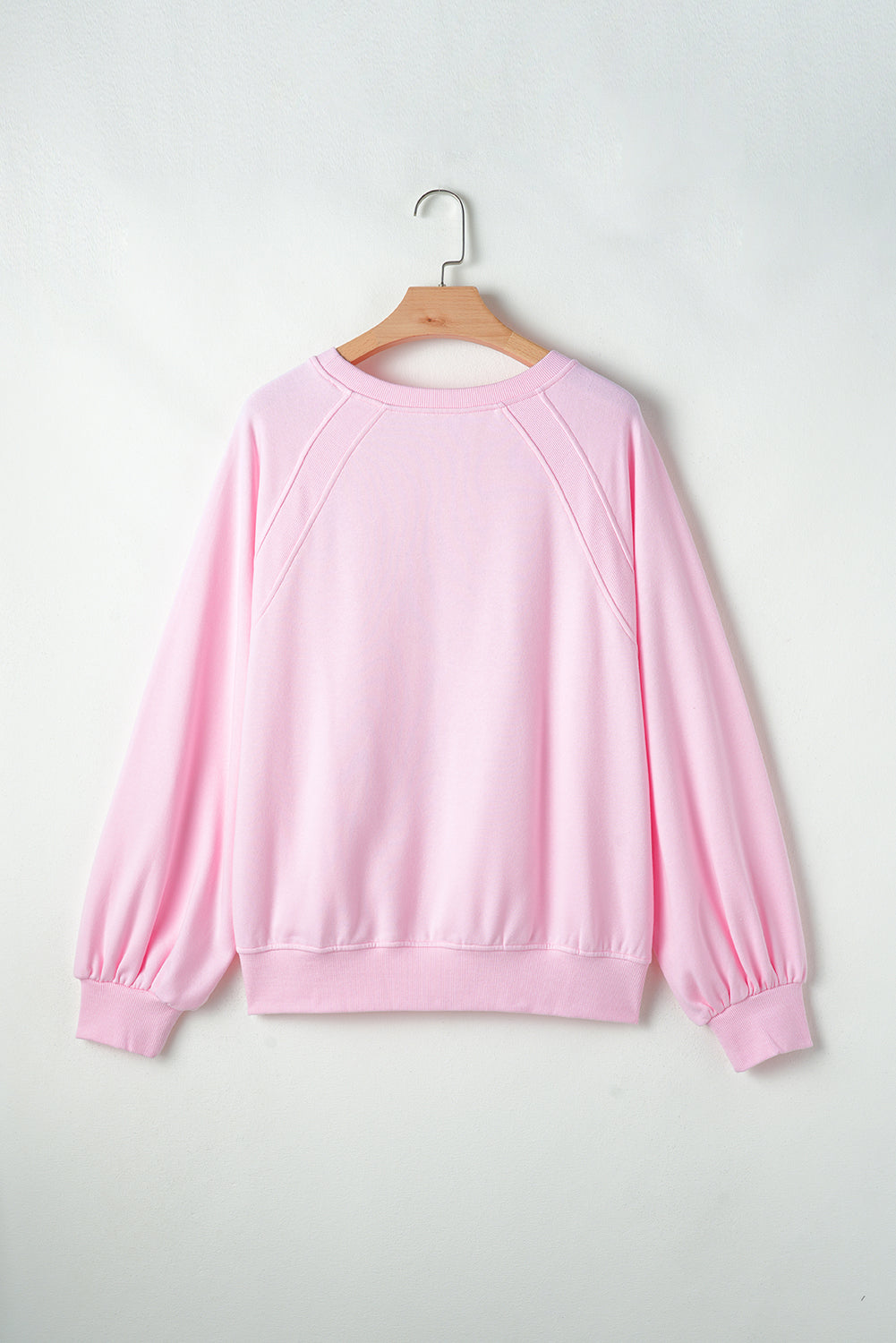 Valentine’s Day Blush Pink HUG AND KISSES Round Neck Sweatshirt