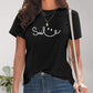 Full Size SMILE Round Neck Short Sleeve T-Shirt