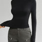 Mock Neck Long Sleeve T-Shirt