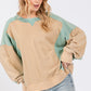 SAGE + FIG Color Block Round Neck Sweatshirt