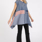 Mittoshop Patchwork Mineral Washed Round Neck Cap Sleeve Top