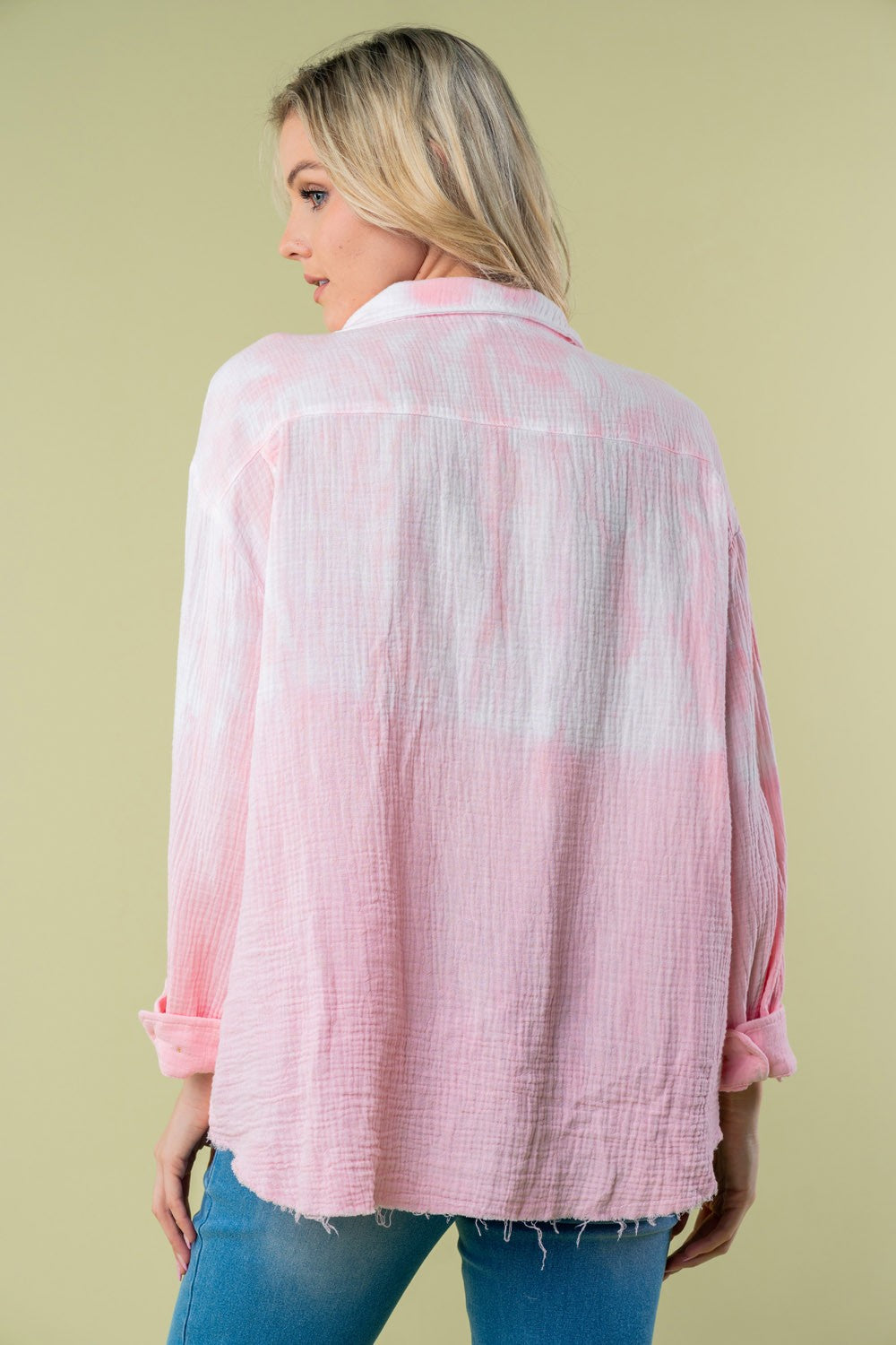 White Birch Full Size Long Sleeve Tie Dye Shirt *