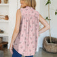 Frill Printed Mock Neck Top