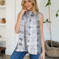 Frill Printed Mock Neck Top