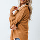 Waffle-Knit Collared Neck Long Sleeve Shirt