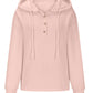 Drawstring Quarter Button Long Sleeve Hoodie