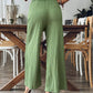 Pocketed Elastic Waist Wide Leg Pants
