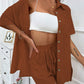 Button Up Half Sleeve Top and Shorts Set
