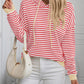 Mandy Striped Long Sleeve Hooded Knit Top
