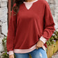 Contrast Round Neck Long Sleeve Sweatshirt
