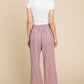 Cotton Bleu by Nu Lab Striped Elastic Waist Wide Leg Pants
