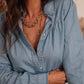 Button Up Long Sleeve Denim Top