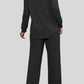 Ribbed Long Sleeve Top and Pocketed Pants Set